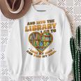 Library Lover Reading Books Librarian Sweatshirt Gifts for Old Women