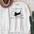 Life Is Better With Books Cats And Coffee Sweatshirt Gifts for Old Women