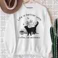 Life Is Better With Coffee Cat And Books Cat Sayings For Men Women Girls Kids Sweatshirt Gifts for Old Women