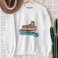 Life Is Better With Coffee Cats And Books For Cats Lover Sweatshirt Gifts for Old Women