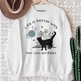 Life Is Better With Yarn Cats And Books Premium Tri-Blend Sweatshirt Gifts for Old Women