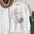 Line Art Abstract Minimalist Minimal For Book Lover Women Sweatshirt Gifts for Old Women