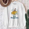 Lit Happens Book Party Hat Confetti Literary Pun Sweatshirt Gifts for Old Women