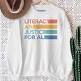 Literacy And Justice For All Reading Book Club Librarian Premium Tri-Blend Sweatshirt Gifts for Old Women