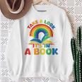 Take a Look It's In a Book Rainbow Reading Sweatshirt Gifts for Old Women