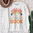 Take A Look It's In A Book Retro Reading Book Lover Premium Tri-Blend Sweatshirt Gifts for Old Women