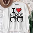 I Love Nerds For Science Or Book Lovers And Knowledge Geeks Sweatshirt Gifts for Old Women