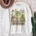 Matcha Drinking Maine Coon Cat Reading Books Aesthetic Sweatshirt Gifts for Old Women