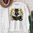 Mystic Cat With Spell Book Candle Flowers Witchcore Men Women Kids Sweatshirt Gifts for Old Women