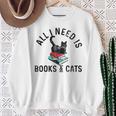 All Need Is Books & Cats Book Reader And Kittens Art Sweatshirt Gifts for Old Women