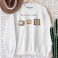My Needs Are Simple Coffee Paw And Books Vintage Sweatshirt Gifts for Old Women