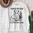 You Pawsed Here Cat Books Coffee I Paused My Book To Be Here Sweatshirt Gifts for Old Women