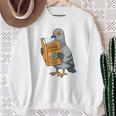 Pigeon Reading Book Bird Joke Humor Premium Tri-Blend Sweatshirt Gifts for Old Women