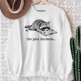 The Plot Thickens Raccoon Reading Book Bookish Sweatshirt Gifts for Old Women