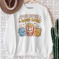 Pop Open A Good Book For School Librarian Popcorn Sweatshirt Gifts for Old Women