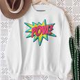 Pow Retro Comic Book Art Superhero Bubble Premium Sweatshirt Gifts for Old Women