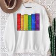 Pride Flag Books Bookish Rainbow Queer Reader Gay Writer Sweatshirt Gifts for Old Women