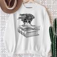 Raven Crow Book Aesthetic Dark Academia Bookworm Sweatshirt Gifts for Old Women