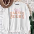 Read Banned Books Retro Varsity Aesthetic Reading Sweatshirt Gifts for Old Women