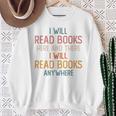 I Read Books Anywhere I Love Heart Books Bookworm Sweatshirt Gifts for Old Women