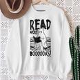 Read More Books Ghost Halloween Reading Teacher Literacy Sweatshirt Gifts for Old Women Read More Books Ghost Halloween Reading Teacher Literacy Sweatshirt Gifts for Old Women