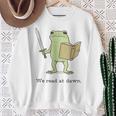 We Read At Dawn Bookish Frog Reading Sweatshirt Gifts for Old Women