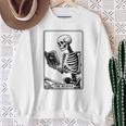 The Reader Tarot Card Skeleton Reading Book Books Sweatshirt Gifts for Old Women