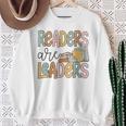 Readers Are Leaders Reading Book Lovers Teacher Women Kids Sweatshirt Gifts for Old Women