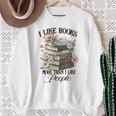 Reading Book Lover Bookish I Like Books More Than People Sweatshirt Gifts for Old Women