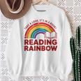 Reading Book Rainbow Literacy Learning Premium Tri-Blend Sweatshirt Gifts for Old Women
