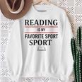 Reading Is My Favorite Sport Book Lover Saying Quote Sweatshirt Gifts for Old Women