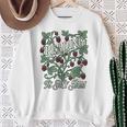 Reading Is My Jam Book Lover Botanical Strawberry Art Comfort Colors Crop Top Sweatshirt Gifts for Old Women