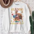 Reading Makes Me Gobble With Joy Turkey Reading Book L Sweatshirt Gifts for Old Women