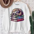 Reading Muffler Sloth On Stack Of Books Premium Tri-Blend Sweatshirt Gifts for Old Women