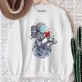 Reading Read Books Reader Nerd Cartoon Astronaut Moon Sweatshirt Gifts for Old Women