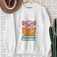 Readsalot Axolotl Reading Kids Book Lover Librarian Premium Tri-Blend Sweatshirt Gifts for Old Women
