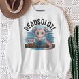 Readsolotl Book Lover Reading Axolotl Kids Reader Sweatshirt Gifts for Old Women