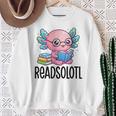 Readsolotl Cute Axolotl Reading Book Kawaii Pink Aesthetic Sweatshirt Gifts for Old Women