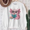 Readsolotl Kawaii Axolotl Reading Book Lover Sweatshirt Gifts for Old Women