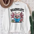 Readsolotl Pink Kawaii Axolotl Book Lover Reading Sweatshirt Gifts for Old Women