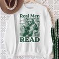 Real Men Read Cute Bear Tea Book Lover Men Boys Reading Premium Tri-Blend Sweatshirt Gifts for Old Women