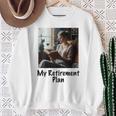 My Retirement Plan Cat Lover Wine Drinker Book Reader Sweatshirt Gifts for Old Women
