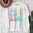 Retro ASK ME About MY BOOK Published Author Event Vibes Sweatshirt Gifts for Old Women Retro ASK ME About MY BOOK Published Author Event Vibes Sweatshirt Gifts for Old Women