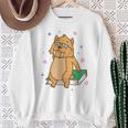 Sabre-Toothed Tiger Loves Books Wildcat Sweatshirt Gifts for Old Women