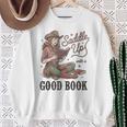 Saddle Up With A Good Book Western Reading Sweatshirt Gifts for Old Women
