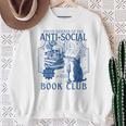 Sarcastic Anti Social Book Club Cat Skull Book Lover Sweatshirt Gifts for Old Women Sarcastic Anti Social Book Club Cat Skull Book Lover Sweatshirt Gifts for Old Women