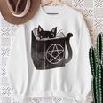 SataniCat Pentagram Cat Satan Demon Necronomicon Book Lover Sweatshirt Gifts for Old Women