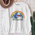 Shark Reading Is Jawsome Book Rainbow Kid Boys Toddler Sweatshirt Gifts for Old Women