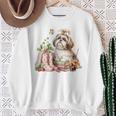 Shih Tzu Dog Garden Collections Books And Strawberries Sweatshirt Gifts for Old Women Shih Tzu Dog Garden Collections Books And Strawberries Sweatshirt Gifts for Old Women