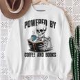 Skeleton Reading Book With Coffee Sweatshirt Gifts for Old Women